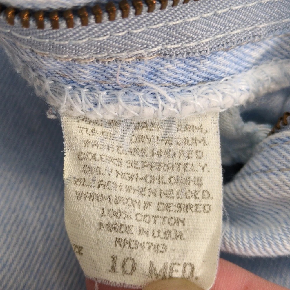 Vintage 80s Lee Light Blue Mom Jeans Womens 10 30x31 High Rise c1987 USA Elastic - Picture 8 of 10